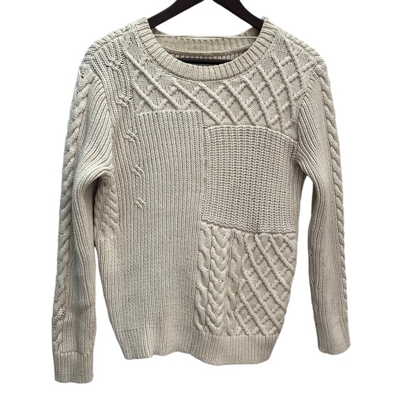 Yaya Cotton Beige Multi-Textured Pullover Sweater Size M - Picture 1 of 10